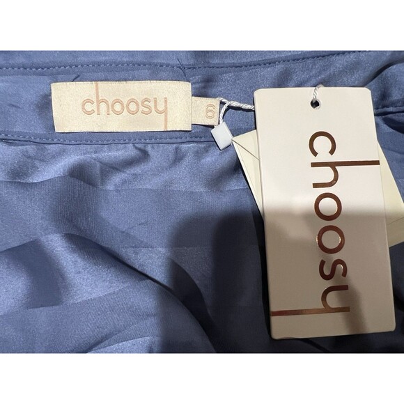NWT Choosy Lafayette Womens Blue Striped Sexy Pant Jumpsuit With Pockets Size 6 - Picture 9 of 11